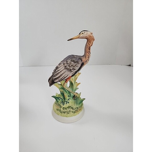 Great Blue Heron Porcelain Figurine Bird Hand painted Angeline Originals - Picture 3 of 6